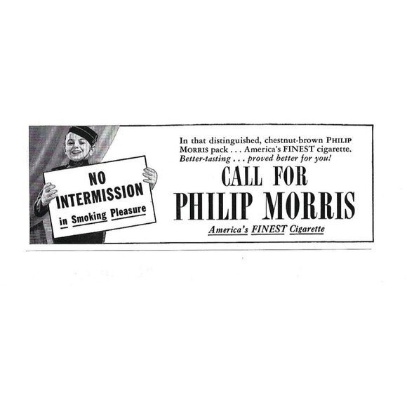 Call for Philip Morris Cigarette Ad 1940s Vintage Print Ad - Picture 1 of 4